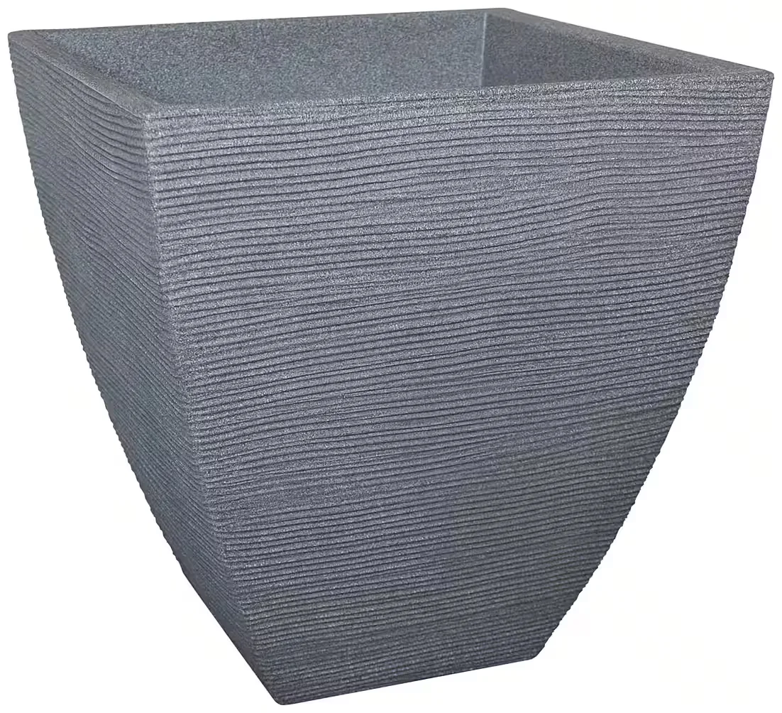GELI Pflanzkübel Rillentopf quadratisch H42 Betonfarbe