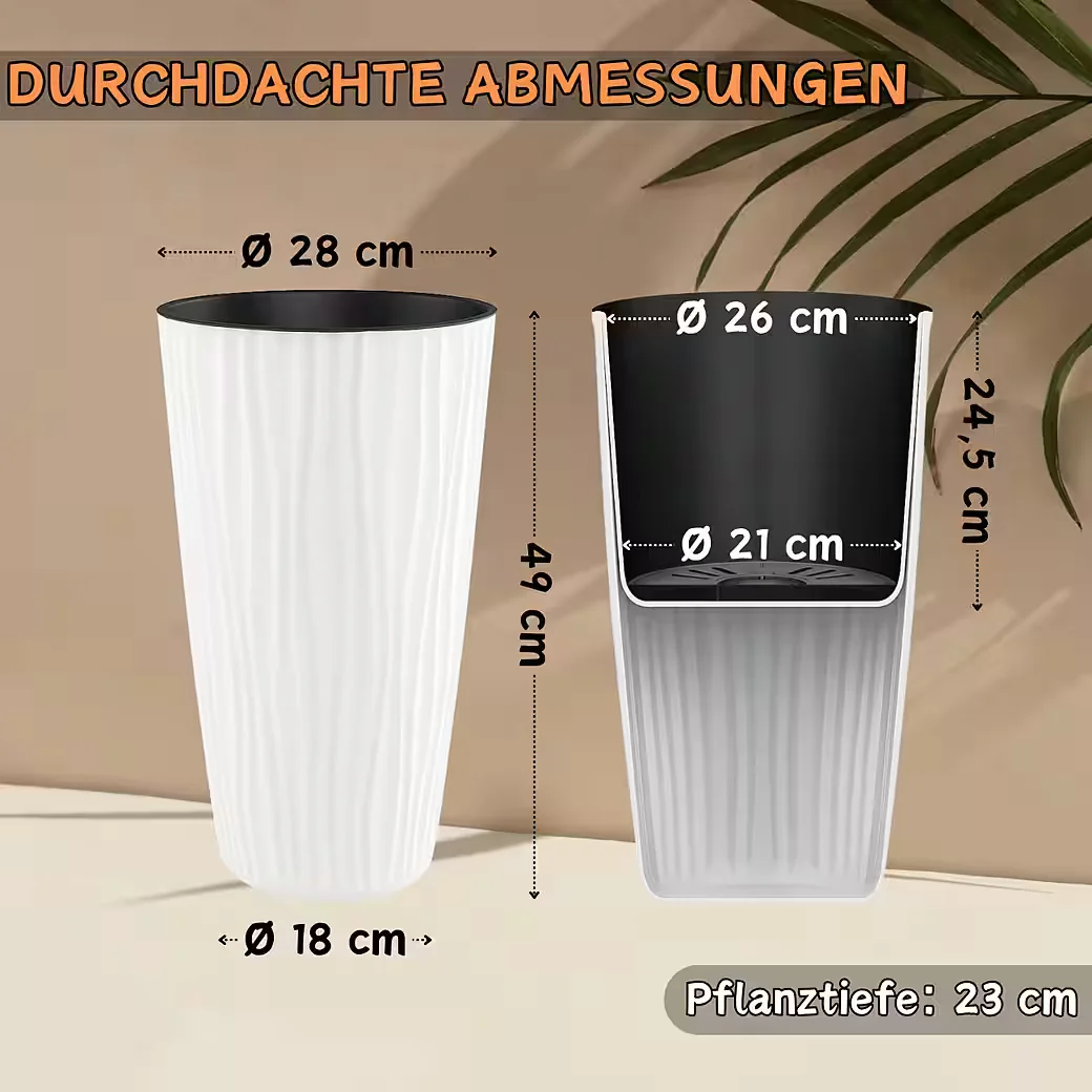 ENGELLAND Blumentopf mit Einsatz und Selbstbewässerung