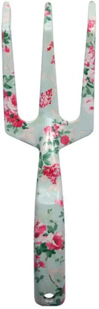 Esschert Design Handharke mit Rosendruck Metall 3 Zinken 23 cm