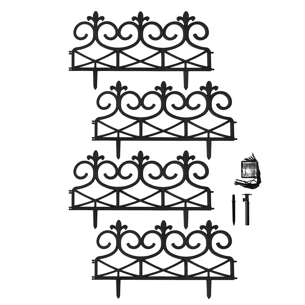 HTI-Living Beetumrandung Rasenkante 960 cm mit Solarlichterkette