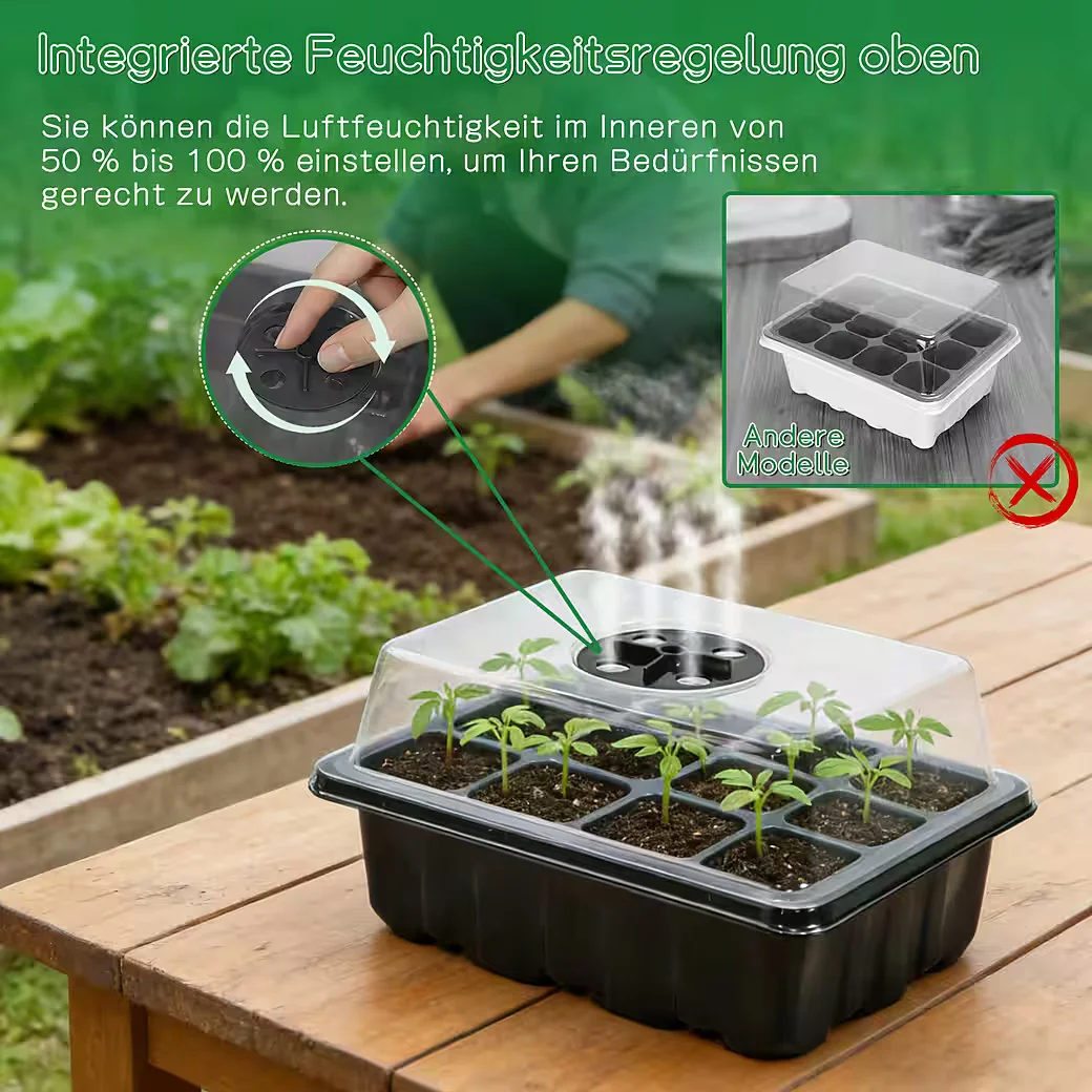 M&W DAS DESIGN Anzuchtkasten Set mit Feuchtigkeitskontrolle 3er