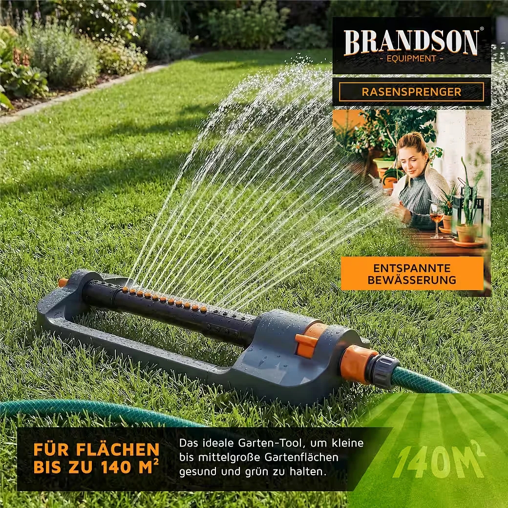 Brandson Viereckregner Rasensprenger Oszillationsregner Garten