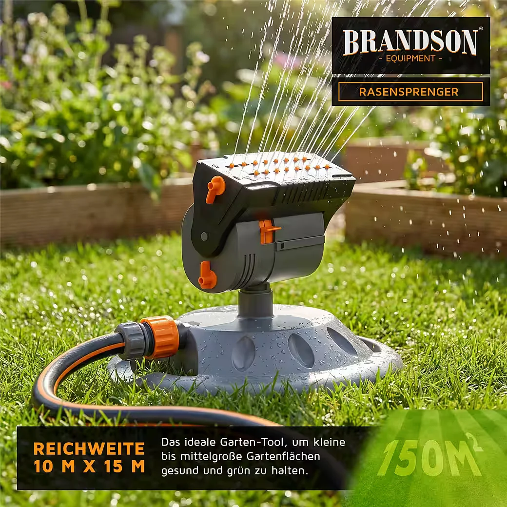 Brandson Viereckregner Garten Rasensprenger Oszillationsregner 150 m2