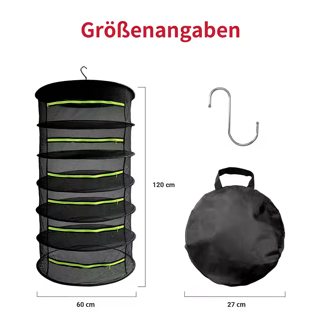 CANNOBOX Trockennetz 6-lagig faltbar für Kräuter & Growzelte