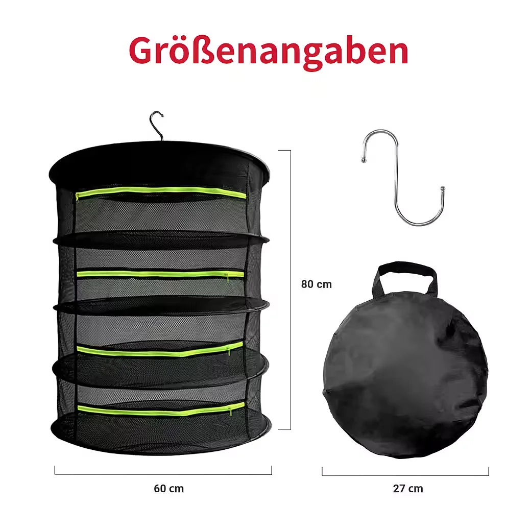 CANNOBOX 4-lagiges faltbares Trockennetz für Kräuter und Growzelte