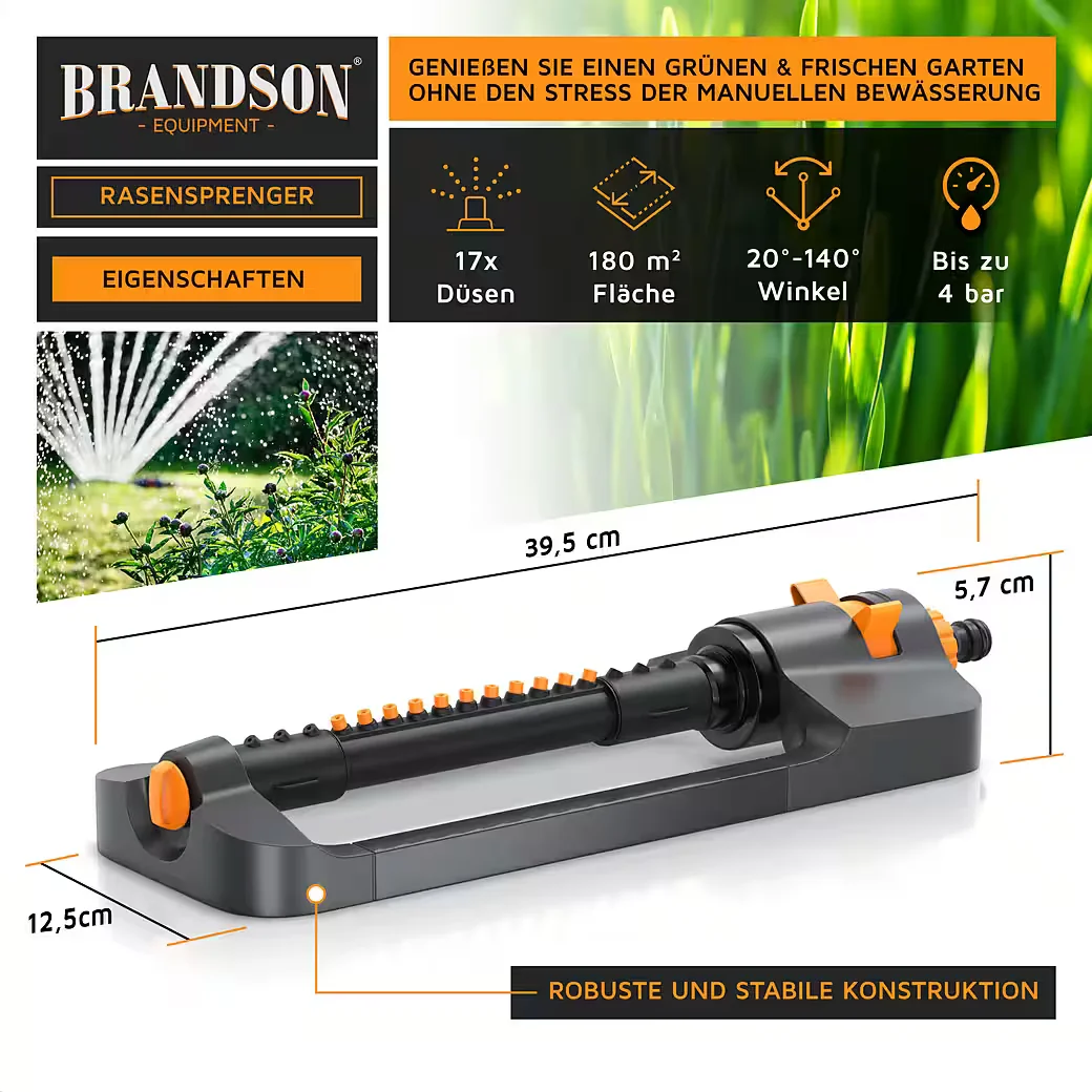Brandson Viereckregner Rasensprenger Oszillationsregner