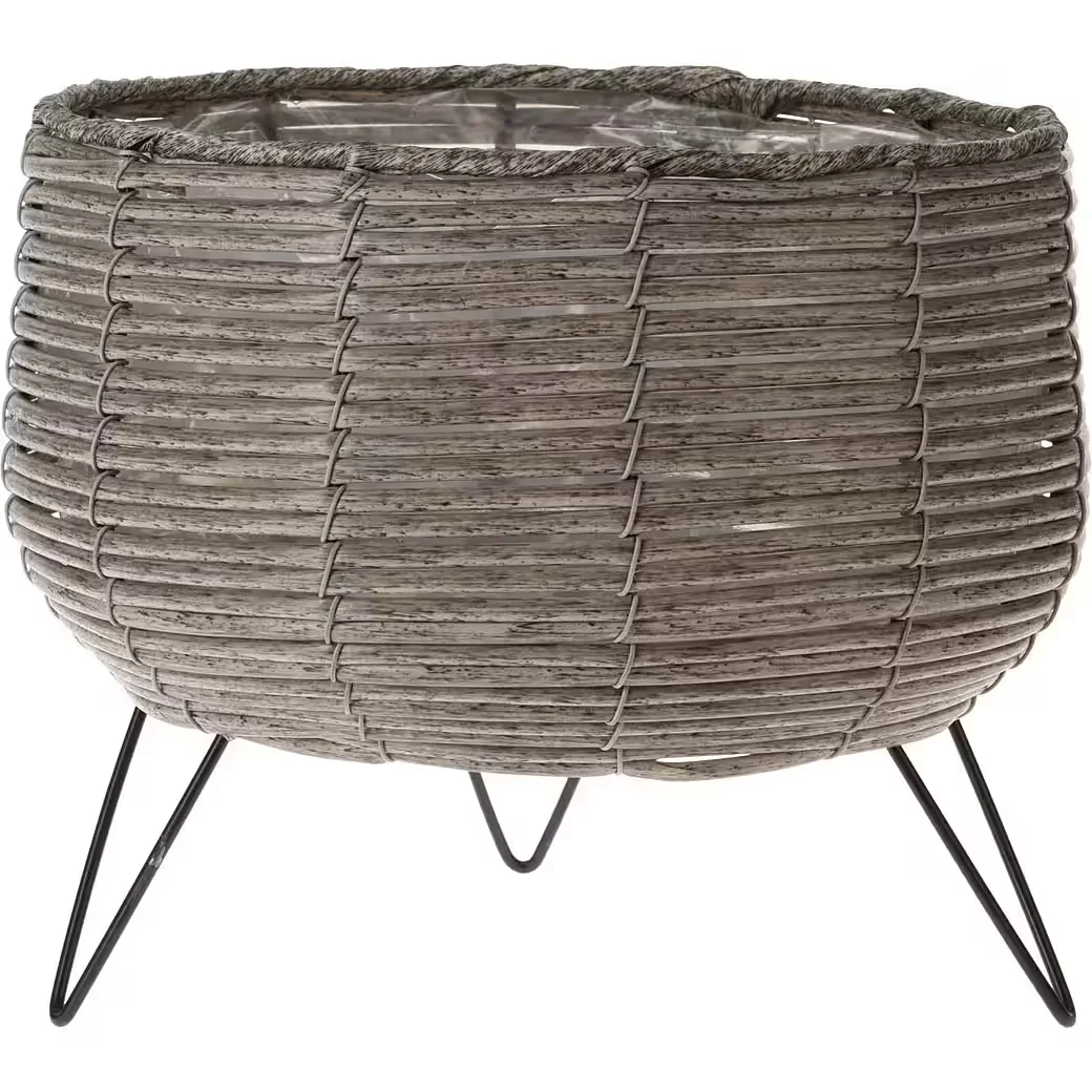 HOME & STYLING COLLECTION Blumentopf Korb rund 25,5 cm Blumenständer