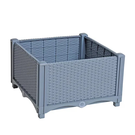 ESTEXO Hochbeet Pflanzbeet Polyrattan Grau 40x40x26 cm