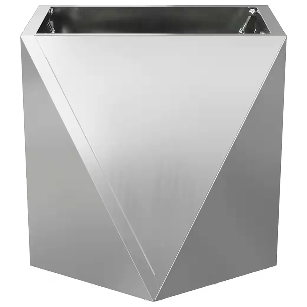 vidaXL Blumentopf Pflanzkübel verzinkter Stahl 30x30x30 cm Silber
