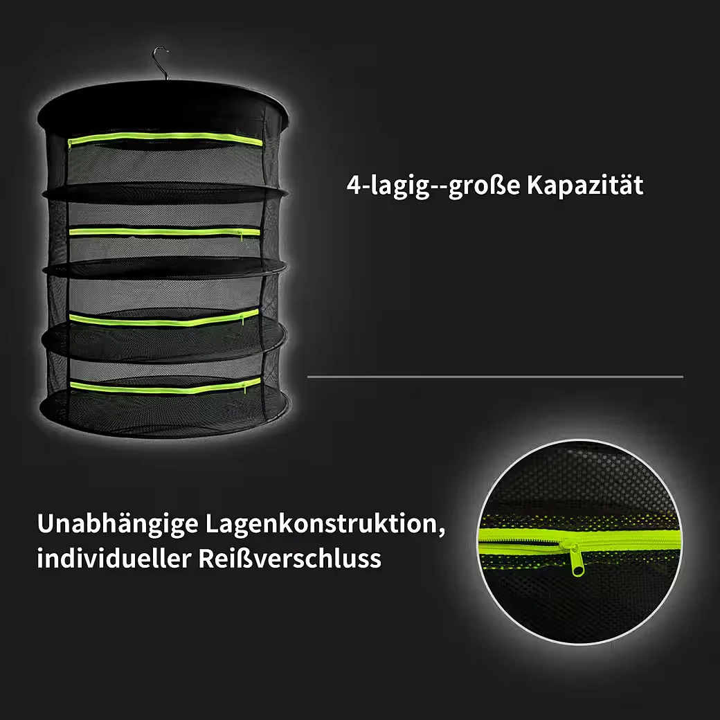 CANNOBOX 4-lagiges faltbares Trockennetz für Kräuter und Growzelte