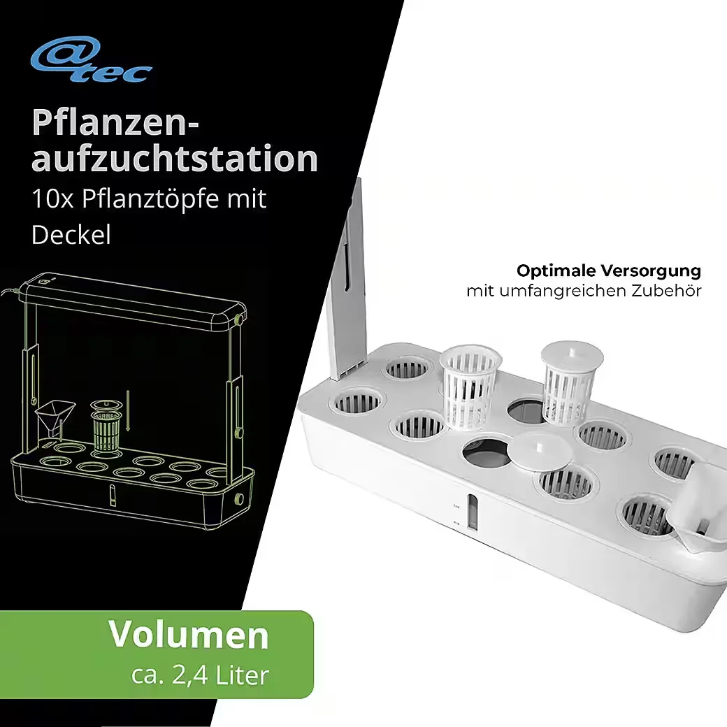 ATEC Mini Gewächshaus Pflanzenaufzuchtstation für Anzucht
