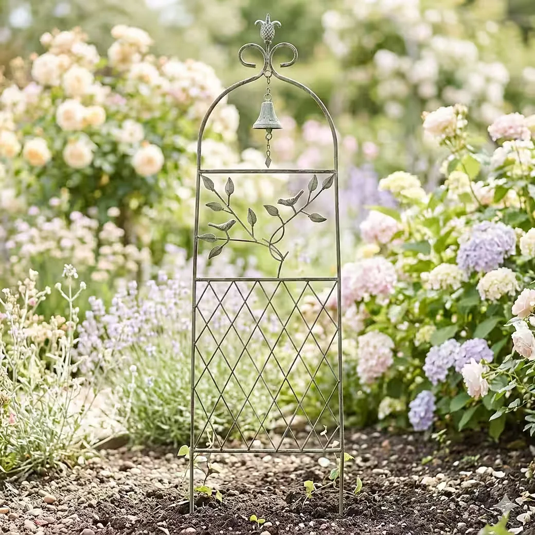 GARTENURSEL Rankgitter Florenz mit Glocke für Garten und Terrasse