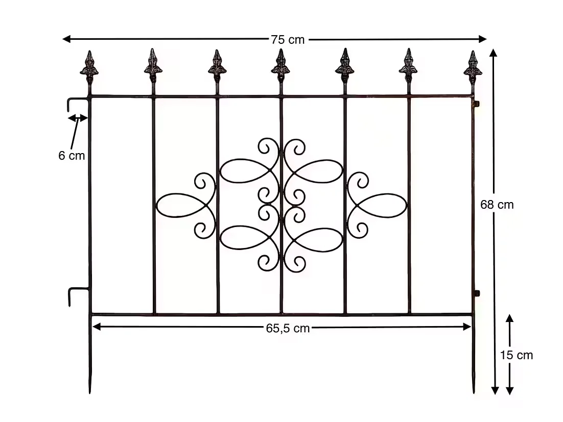 DANDIBO Rankgitter Perugia 20689 Metall Steckzaun 75 cm Rankhilfe