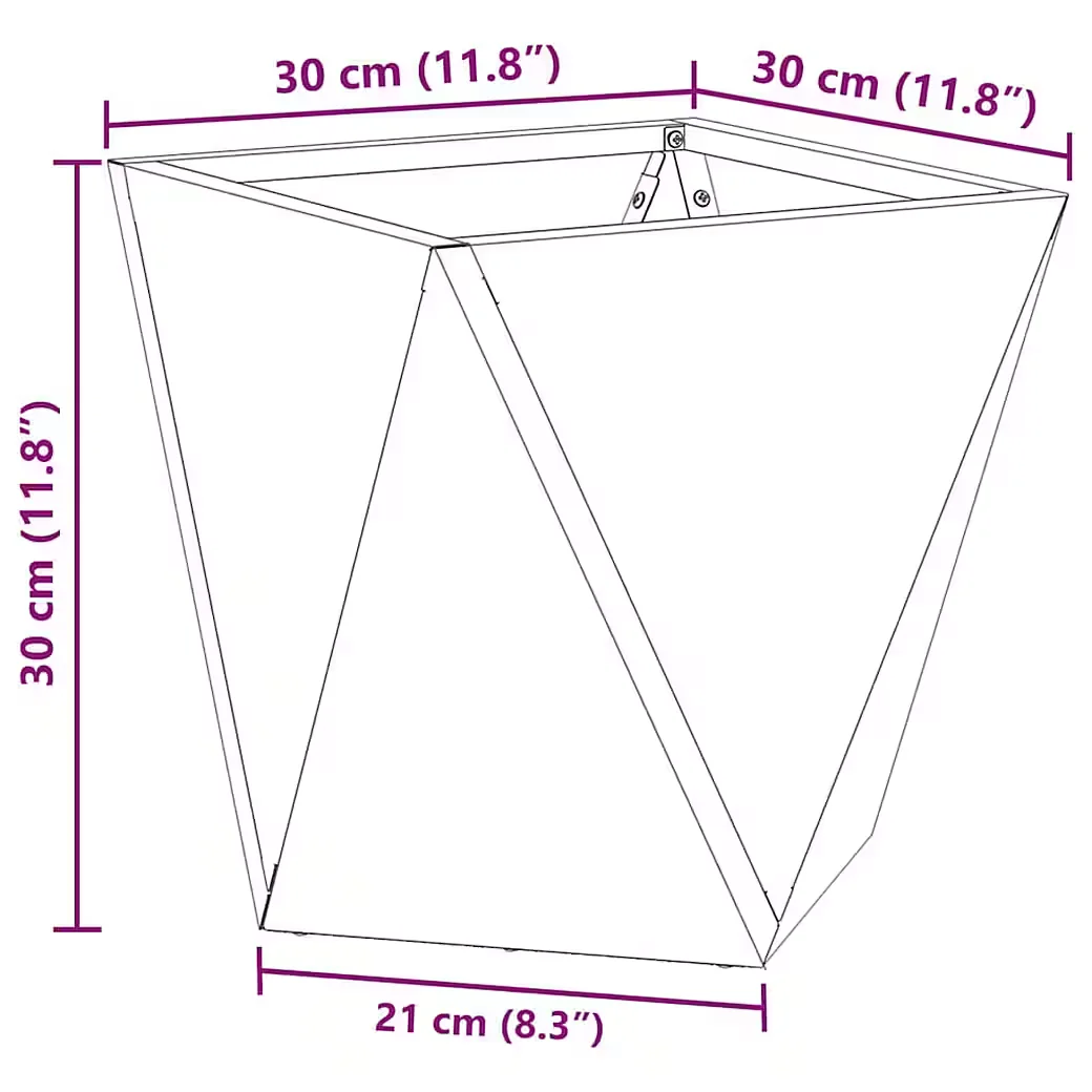 vidaXL Blumentopf Pflanzkübel verzinkter Stahl 30x30x30 cm Silber