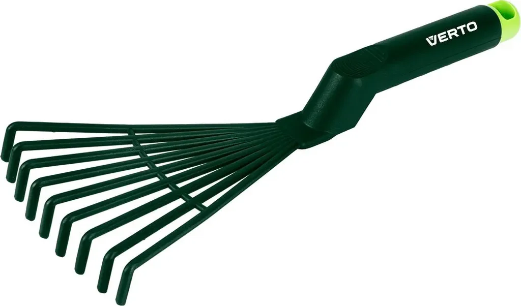 VERTO Fächerbesen 31 cm PP 9 Zinken Handrechen Minirechen