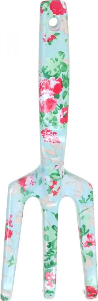 Esschert Design Handharke mit Rosendruck Metall 3 Zinken 23 cm