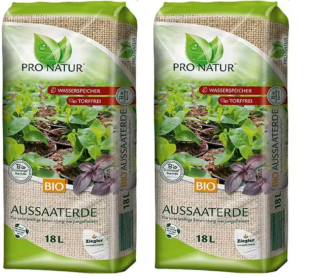 PRO NATUR Bio Aussaaterde Blumenerde 2 x 18 L