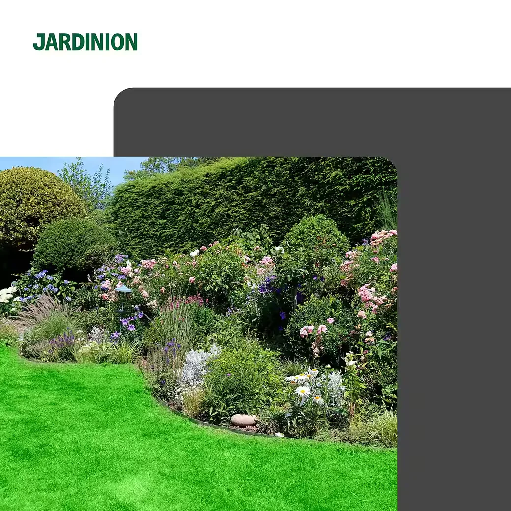 JARDINION Rasenkante Beeteinfassung extra stark 6 m schwarz