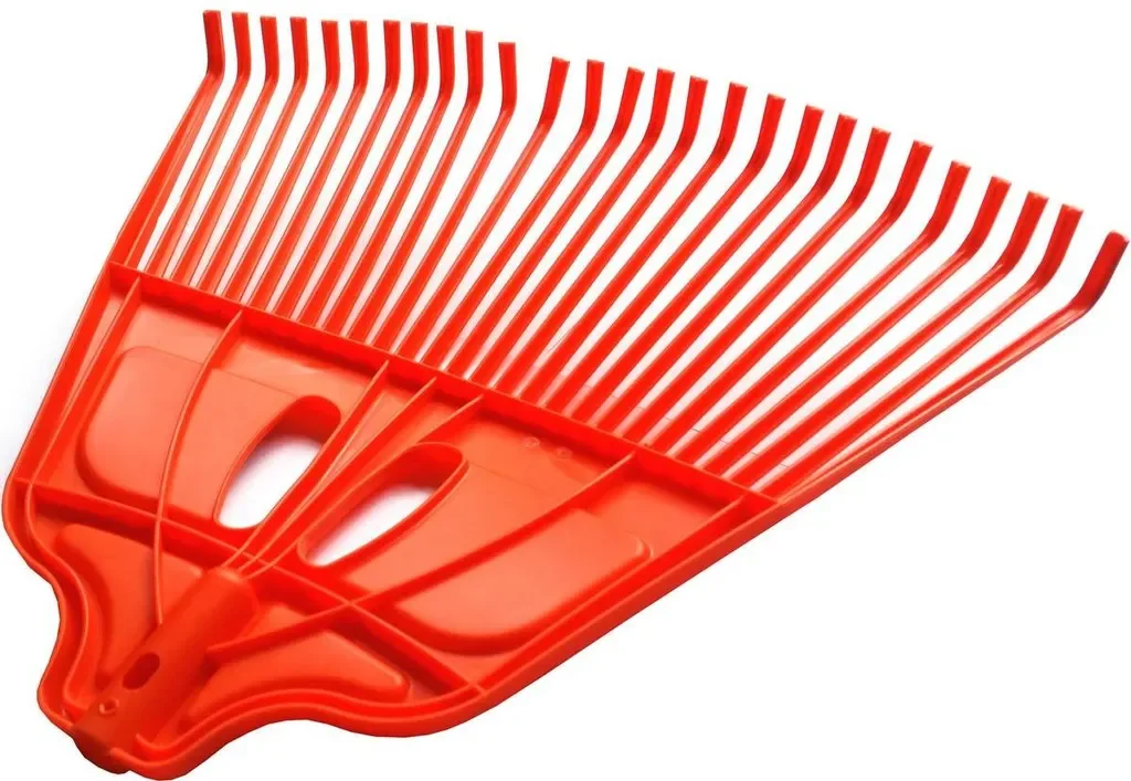 Saska Garden Laubrechen XL orange großer Gartenrechen für Laub