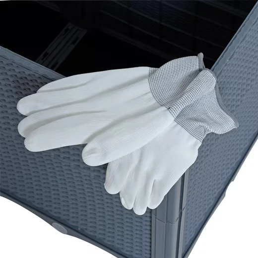 ESTEXO Hochbeet Pflanzbeet Polyrattan Grau 40x40x44 cm
