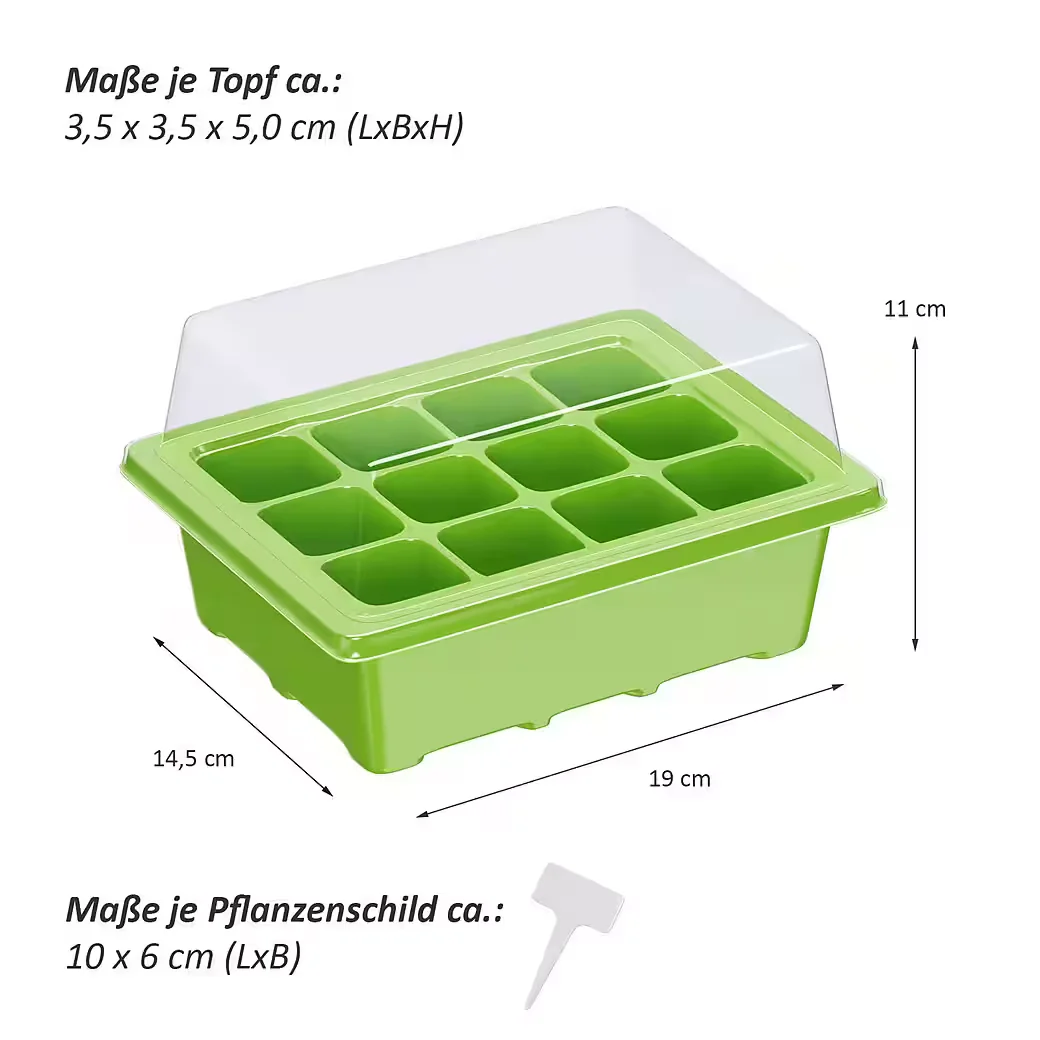 WELLGRO Mini Gewächshaus für 12 Pflanzen Anzuchtkasten