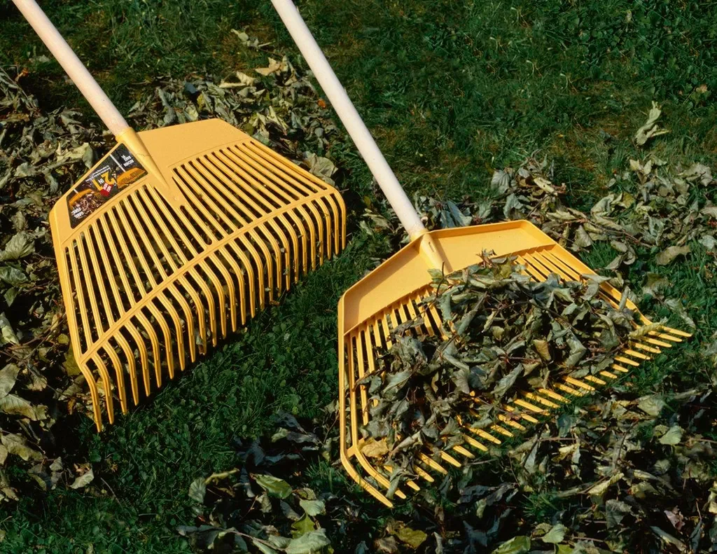 KERBL Laubrechen und Laubgabel 2 in 1 45 cm Gartenrechen
