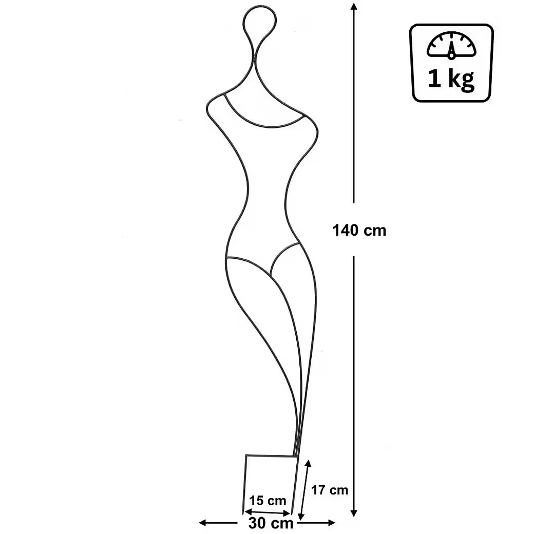 DANDIBO Rankhilfe Metall 140 cm Schwarz Frau Gracia Rankgitter