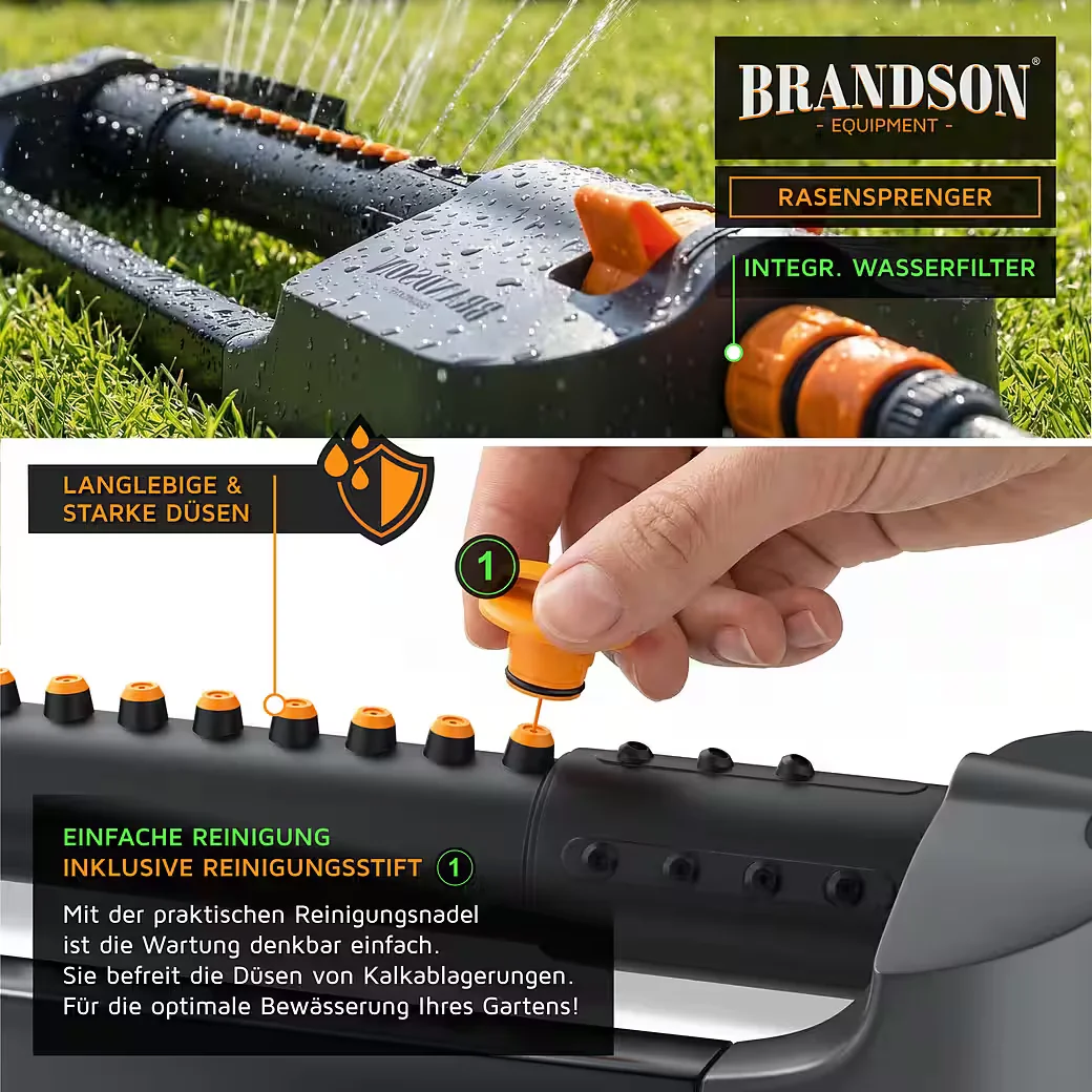Brandson Viereckregner Rasensprenger Oszillationsregner Garten