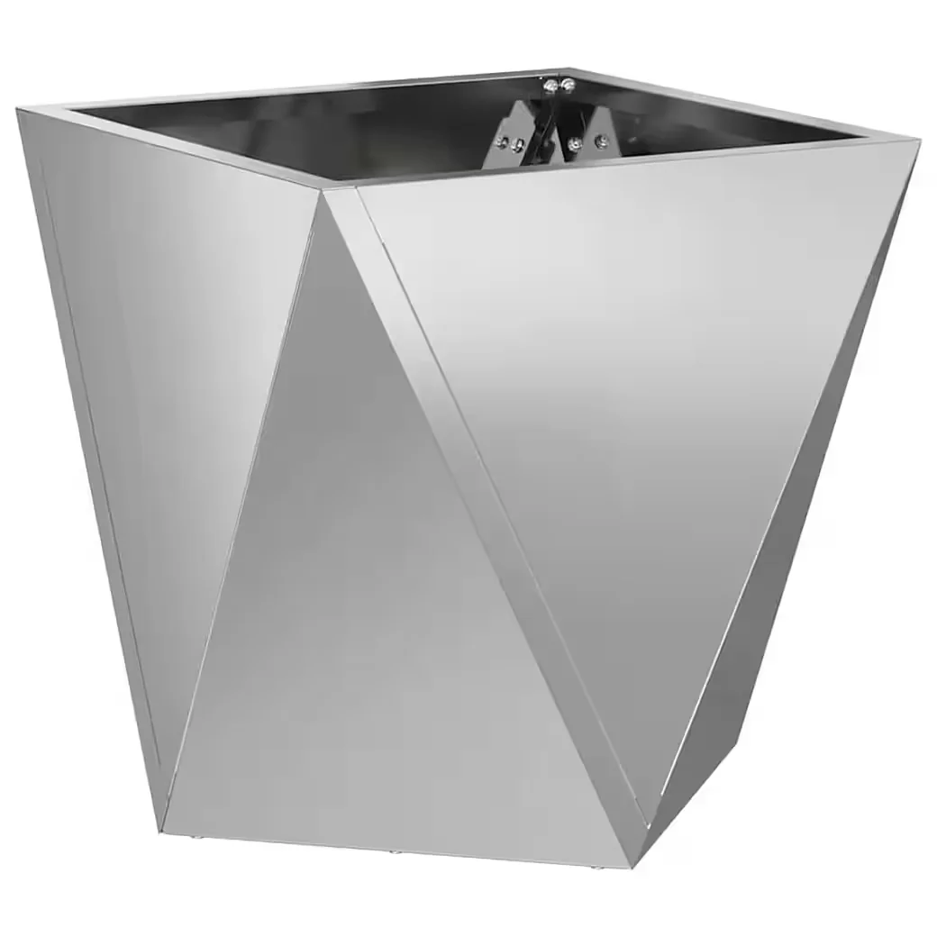 vidaXL Blumentopf Pflanzkübel verzinkter Stahl 30x30x30 cm Silber