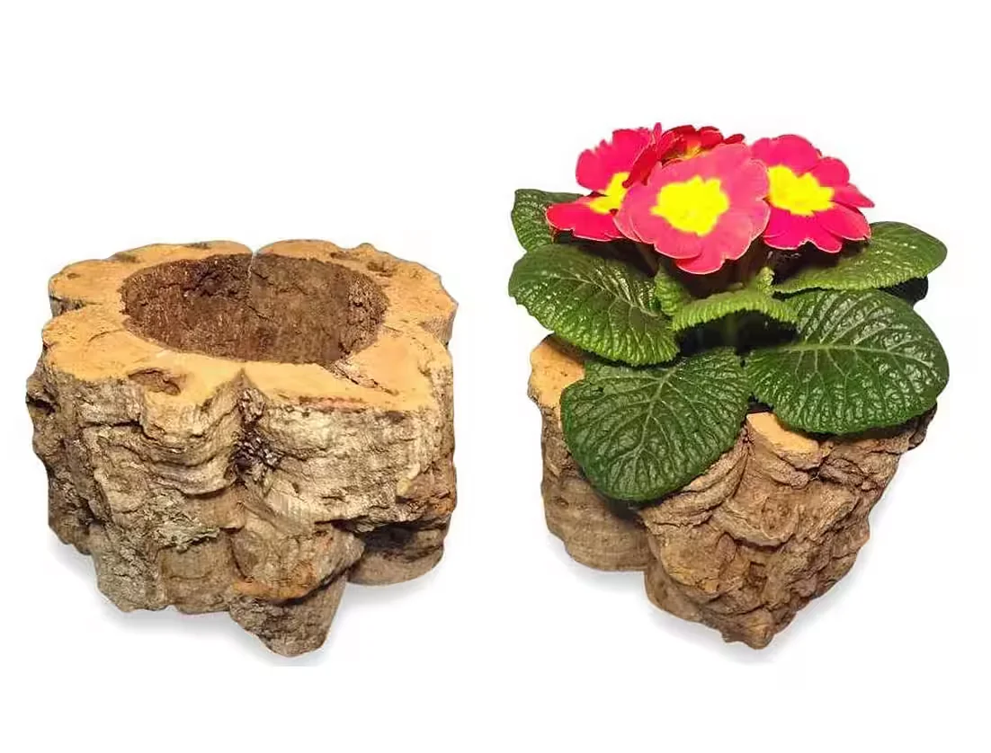 KORK-DEKO.DE Übertopf aus Kork Blumentopf 15 cm L